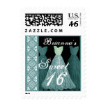 Sweet 16 Birthday Party - Aqua Blue Dresses Postage Stamp