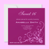 Sweet 16 Birthday Party invitations