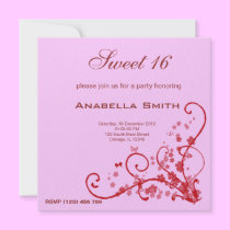 Sweet 16 Birthday Party invitations
