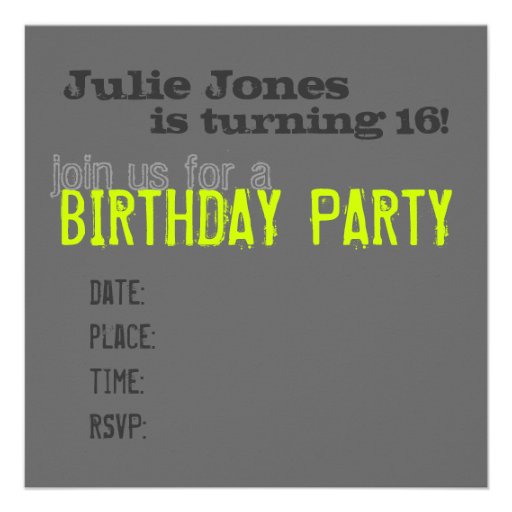 Sweet 16 Birthday Party Invitations