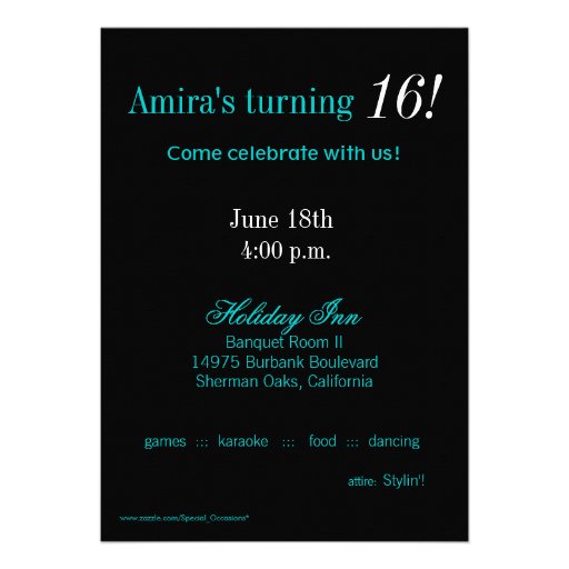 Sweet 16 Birthday Party Photo Invites