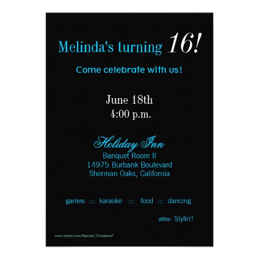 Sweet 16 Birthday Party Photo Personalized Invite