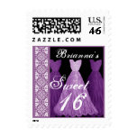 Sweet 16 Birthday Party - Purple Dresses Stamps