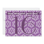 Sweet 16 Birthday Purple Flowers Template Personalized Invitation