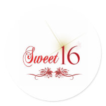 Sweet 16 Birthday Round Stickers