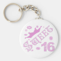 Sweet 16 Birthday With Crown Keychain