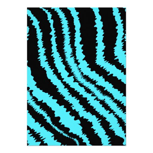 Sweet 16 Black and Turquoise Zebra Pattern Card
