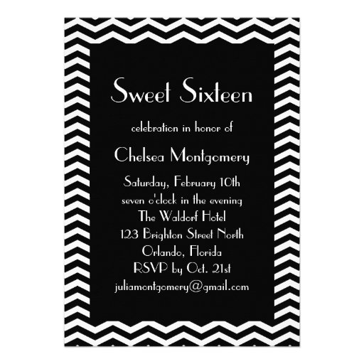 Sweet 16 Black and White 1920's Invitation