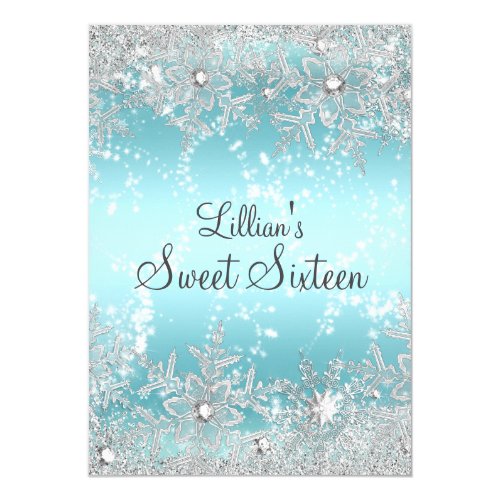 snowflake birthday invites
