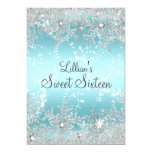 Sweet 16 Blue Diamond Snowflake Winter Wonderland Card