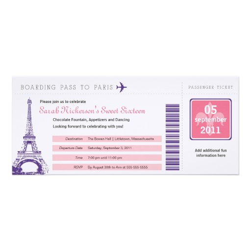 Sweet 16 Boarding Pass to Paris Announcements