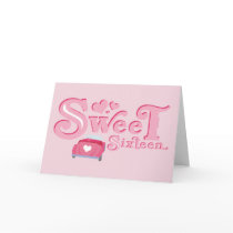 Sweet 16 Car Heart Card