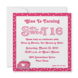 Sweet 16 Car Heart Invitations