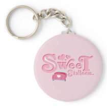 Sweet 16 Car Heart Keychains