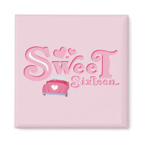 Sweet 16 Car Heart Magnets