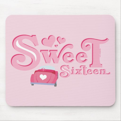 Sweet 16 Car Heart Mouse Pads