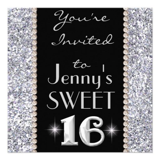 SWEET 16 Chic & Bling Party Invitation