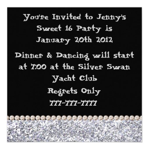 SWEET 16 Chic & Bling Party Invitation