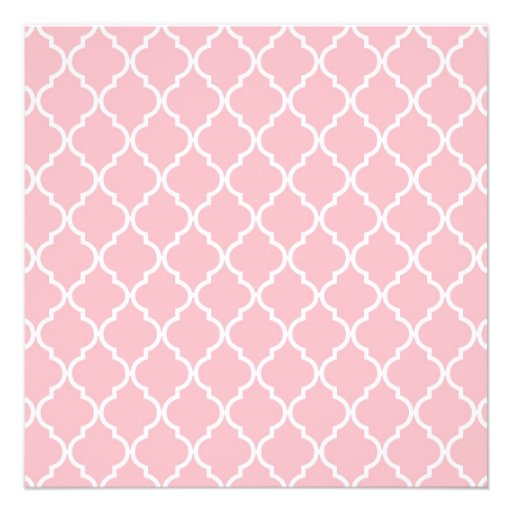 Sweet 16 Chic Moroccan Trellis Pink White Custom Announcements