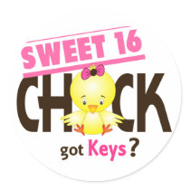 Sweet 16 Chick 1 Round Stickers