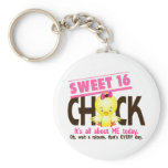 Sweet 16 Chick 3 Keychain