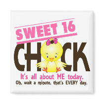 Sweet 16 Chick 3 Fridge Magnets
