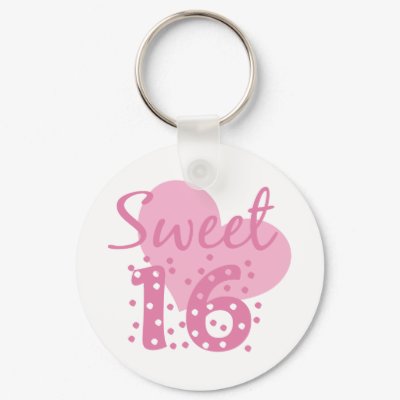 Sweet 16 Confetti Keychain by pinkinkart