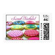 Sweet 16 cookie tray postage stamps