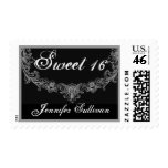 Sweet 16 Custom Name Black White Vintage Frame Stamp