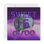 Sweet 16 Disco Multi Color Birthday Party Personalized Invitation