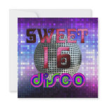 Sweet 16 Disco Multi Color Birthday Party Custom Invitation