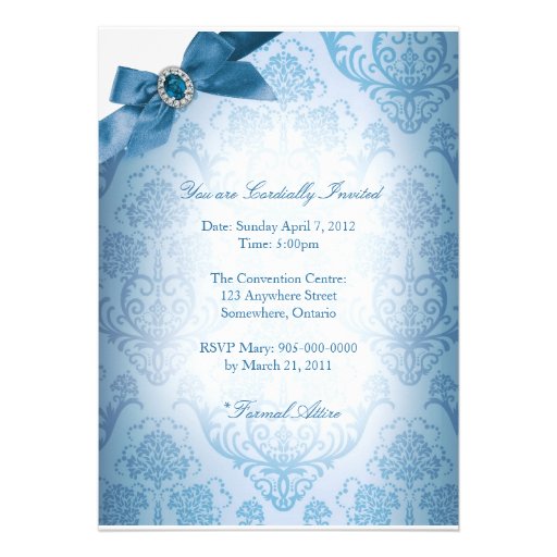 Sweet 16 Elegant Invitation (Blue)