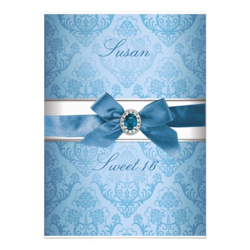 Sweet 16 Elegant Invitation (Blue)