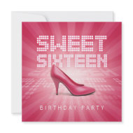 Sweet 16 - Fuchsia High Heel invitation invitation