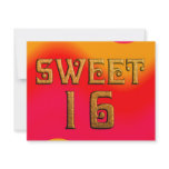 Sweet 16 Gold Multi Color Birthday Party Invites
