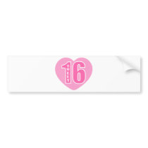 Sweet 16 (Heart) Bumper Stickers