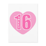 Sweet 16 (Heart) Postcard