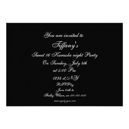 Sweet 16 karaoke night party Invitation
