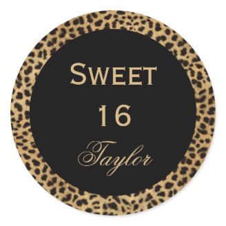 Sweet 16 Leopard Sticker
