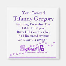 Sweet 16 Magnet Invitation