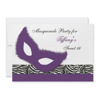 Sweet 16 Masquerade party Invitation
