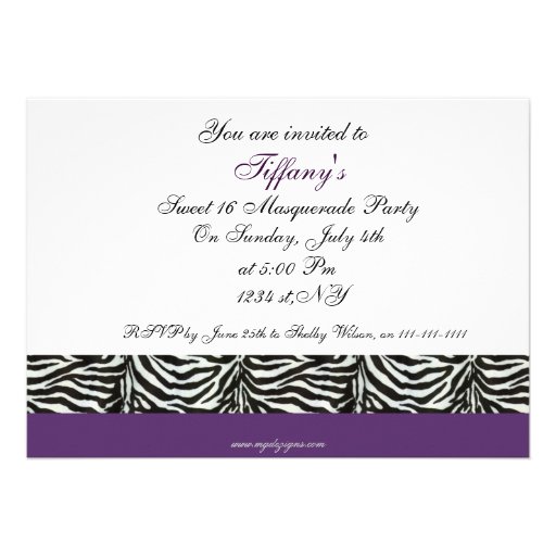 Sweet 16 Masquerade party Invitation