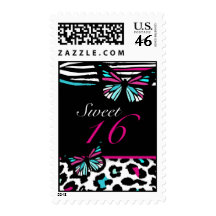 Sweet 16 Matching Butterfly Postage Stamp