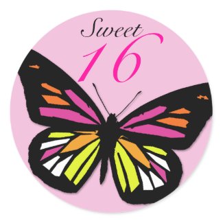 Sweet 16 Matching Butterfly Sticker sticker