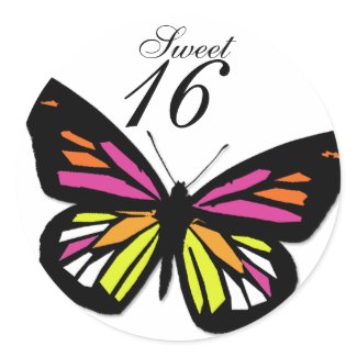 Sweet 16 Matching Butterfly Sticker sticker