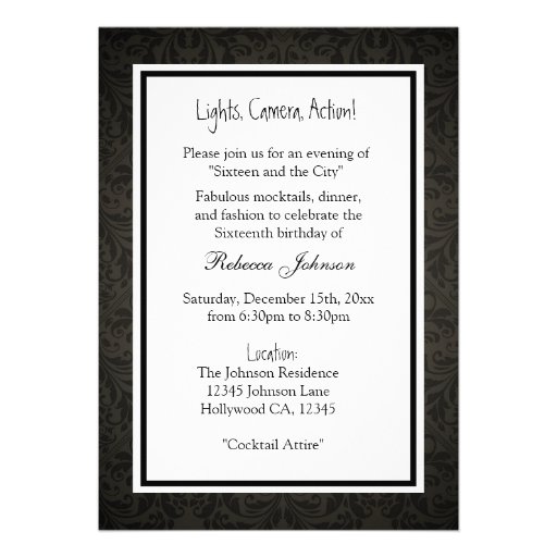 Sweet 16 movie clapboard card