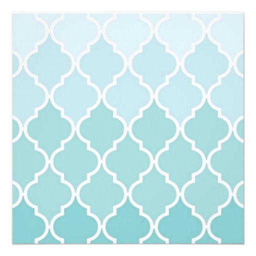 Sweet 16 Ombre Moroccan Trellis Blue White Custom Invitations