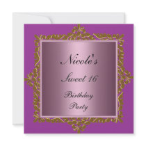 Sweet 16 Party Invitation  pink