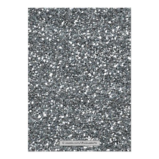 Sweet 16 Party Invitation Silver Sparkle Look