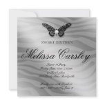 Sweet 16 Party Invite Jewelry Butterfly Zebra Blac